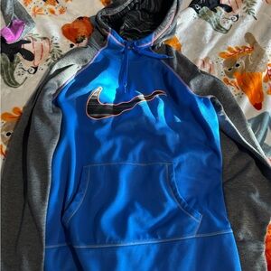 Nike Blue and Gray Hoodie